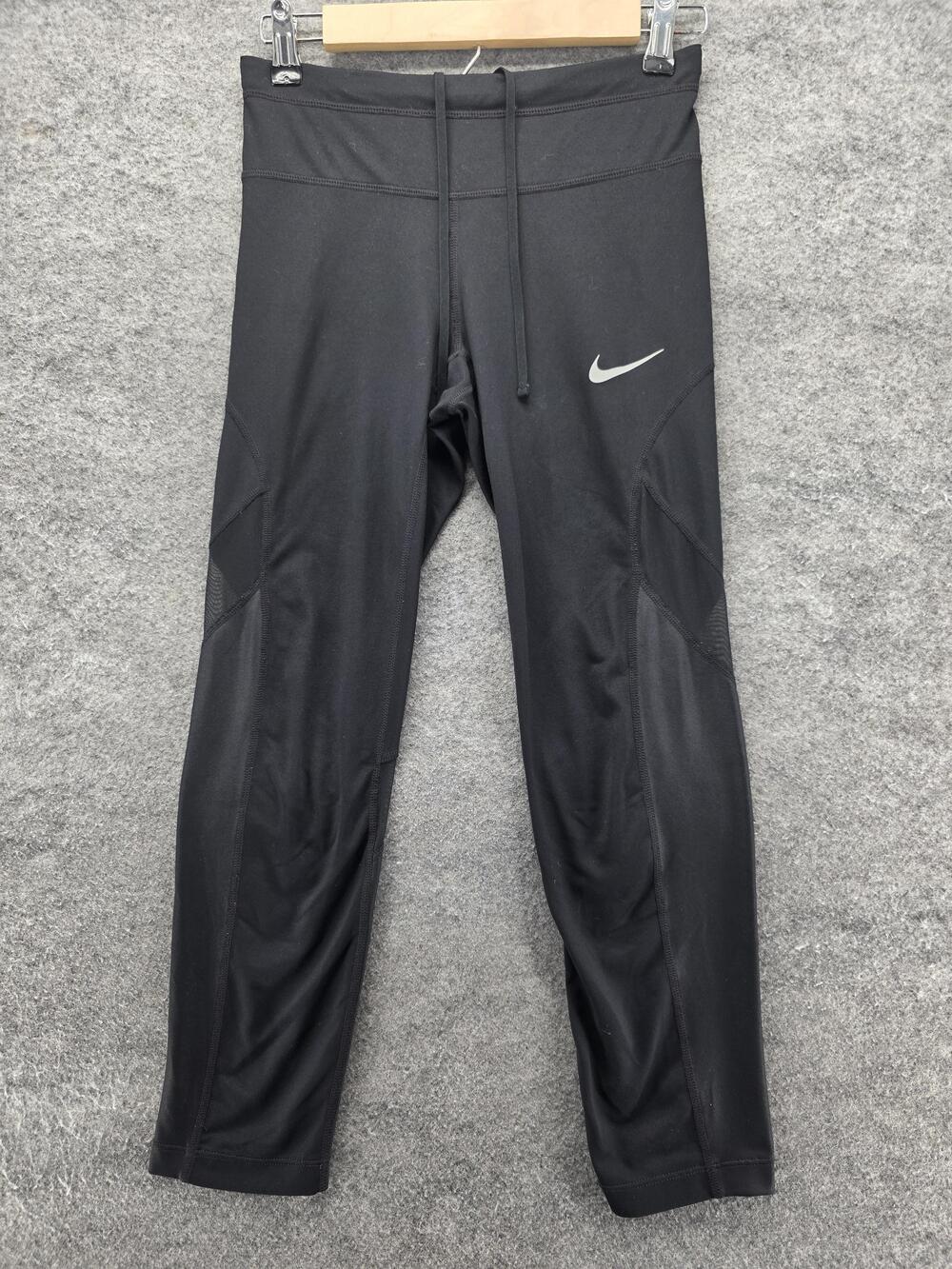 Nike Running Leggings Mens XS Black Dri-FIT Compression Drawstring 928709-010